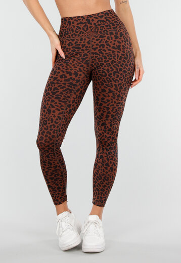 Bruine Sportlegging met Luipaardprint