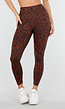 Bruine Sportlegging met Luipaardprint
