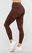 Bruine High Waist Sportlegging met Panterprint