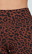 Bruine High Waist Sportlegging met Panterprint
