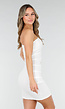 Witte One Shoulder Korte Jurk met Stretch