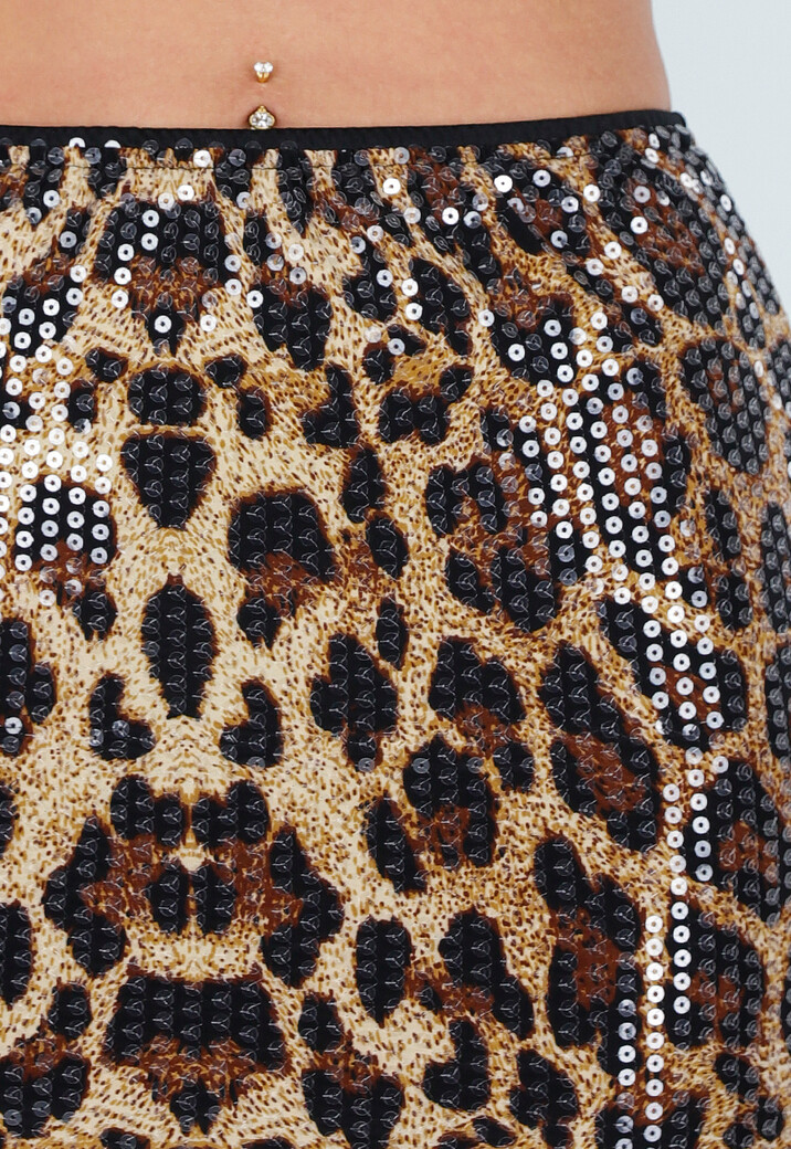 Panterprint Rok met Pailletten en Stretch
