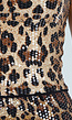 Strapless Bandeau Top met Panterprint en Pailletten