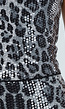 Grijze Strapless Bandeau Pailletten Top met Panterprint en Stretch
