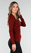 Bordeauxrode Top met Lange Mouwen en Gouden Ringdetail