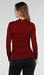 Bordeauxrode Top met Lange Mouwen en Gouden Ringdetail