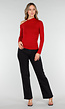 Bordeauxrode One Shoulder Top met Lange Mouwen