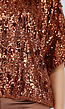 Bronzen Pailletten Top met Korte Mouwen