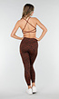 Bruine Sporttop met Leopardprint en Pads