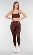 Bruine Sporttop met Leopardprint en Pads