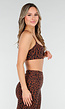 Bruine Sporttop met Leopardprint en Pads