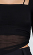 Zwarte Mesh Top met Ingewerkte Pads en Stretch