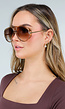 Bruine Aviator Zonnebril met Gouden Pootjes