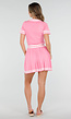 Roze Stretch Set met Polo Top en Plissé Rok