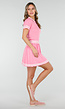 Roze Stretch Set met Polo Top en Plissé Rok