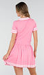 Roze Stretch Set met Polo Top en Plissé Rok