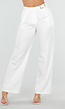 Witte Pantalon met Goudkleurige Gesp