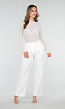 Witte Pantalon met Goudkleurige Gesp