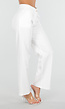 Witte Pantalon met Goudkleurige Gesp