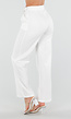 Witte Pantalon met Goudkleurige Gesp