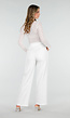 Witte Pantalon met Goudkleurige Gesp