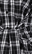 Zwart Witte Geruite Blouse Jurk met Strikmouwen
