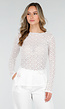 Witte Kanten Stretch Top met Splitten