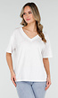 Wit Basic T-Shirt met V-Hals