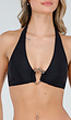 Zwarte Bikini met Halter Top en Wikkelrokje