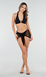 Zwarte Bikini met Halter Top en Wikkelrokje