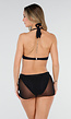 Zwarte Bikini met Halter Top en Wikkelrokje