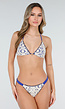 Blauw Witte Gehaakte Triangel Bikinitop