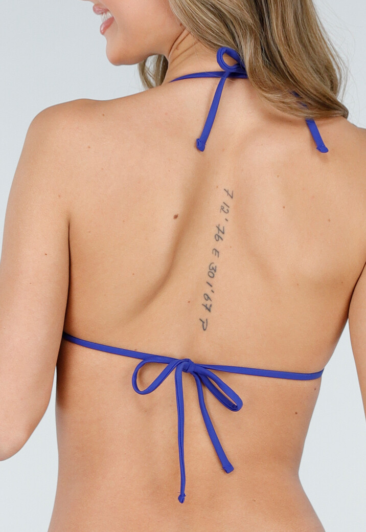 Blauw Witte Gehaakte Triangel Bikinitop