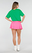Neon Roze Stretch Skort met Binnenbroekje en Zakken