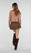 Bruine Stretch Skort met Binnenbroekje en Zakken