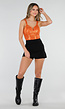 Oranje Glitter Body met Diepe V Hals