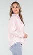 Lichtroze Katoenen Blouse met Knoopsluiting