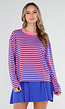 Roze en Blauwe Gestreepte Longsleeve