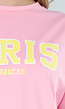Roze T Shirt met Gele Paris Opdruk