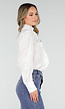 Witte Blouse met Ruches en Lange Mouwen