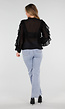 Zwarte Chiffon Blouse met Ruches