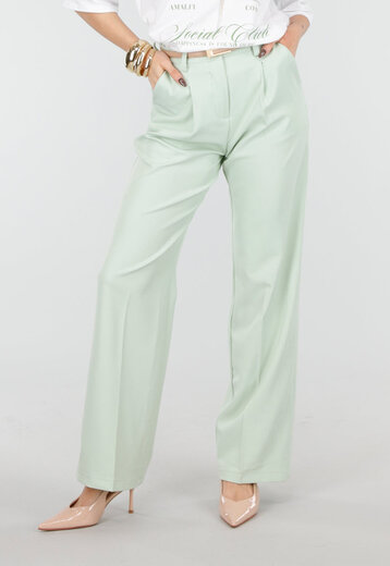 Mintgroene Wide Leg Pantalon