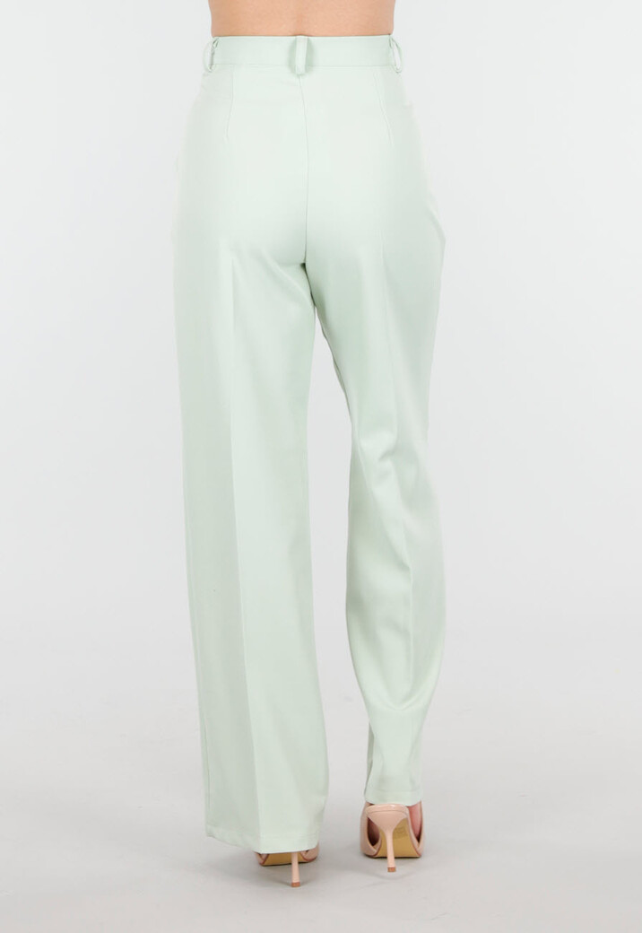 Mintgroene Wide Leg Pantalon