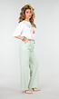Mintgroene Wide Leg Pantalon