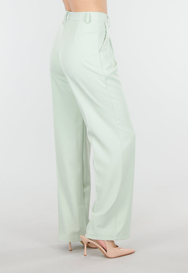 Mintgroene Wide Leg Pantalon