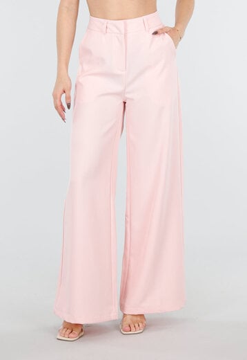 Roze High Waist Wide Leg Pantalon