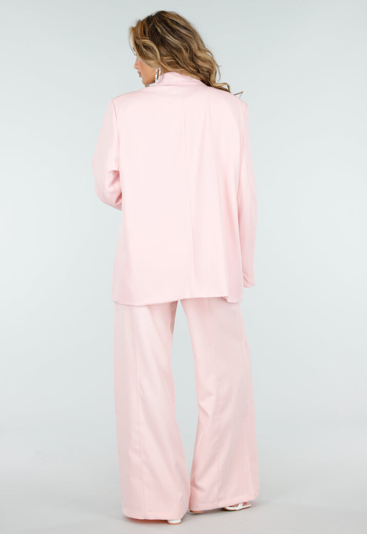 Lichtroze High Waist Wide Leg Pantalon