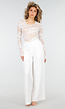Witte High Waist Wide Leg Pantalon