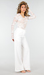 Witte High Waist Wide Leg Pantalon