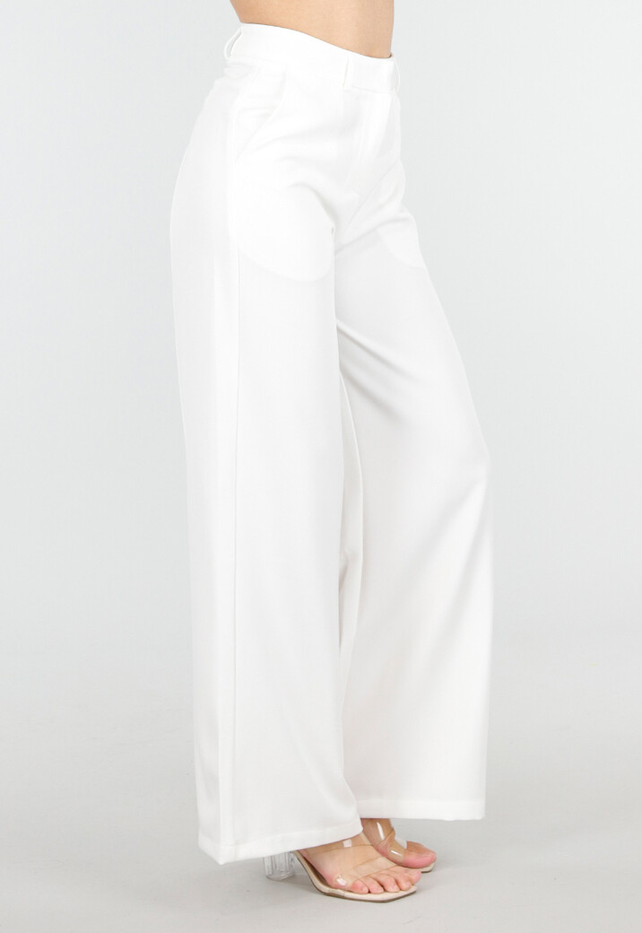 Witte High Waist Wide Leg Pantalon